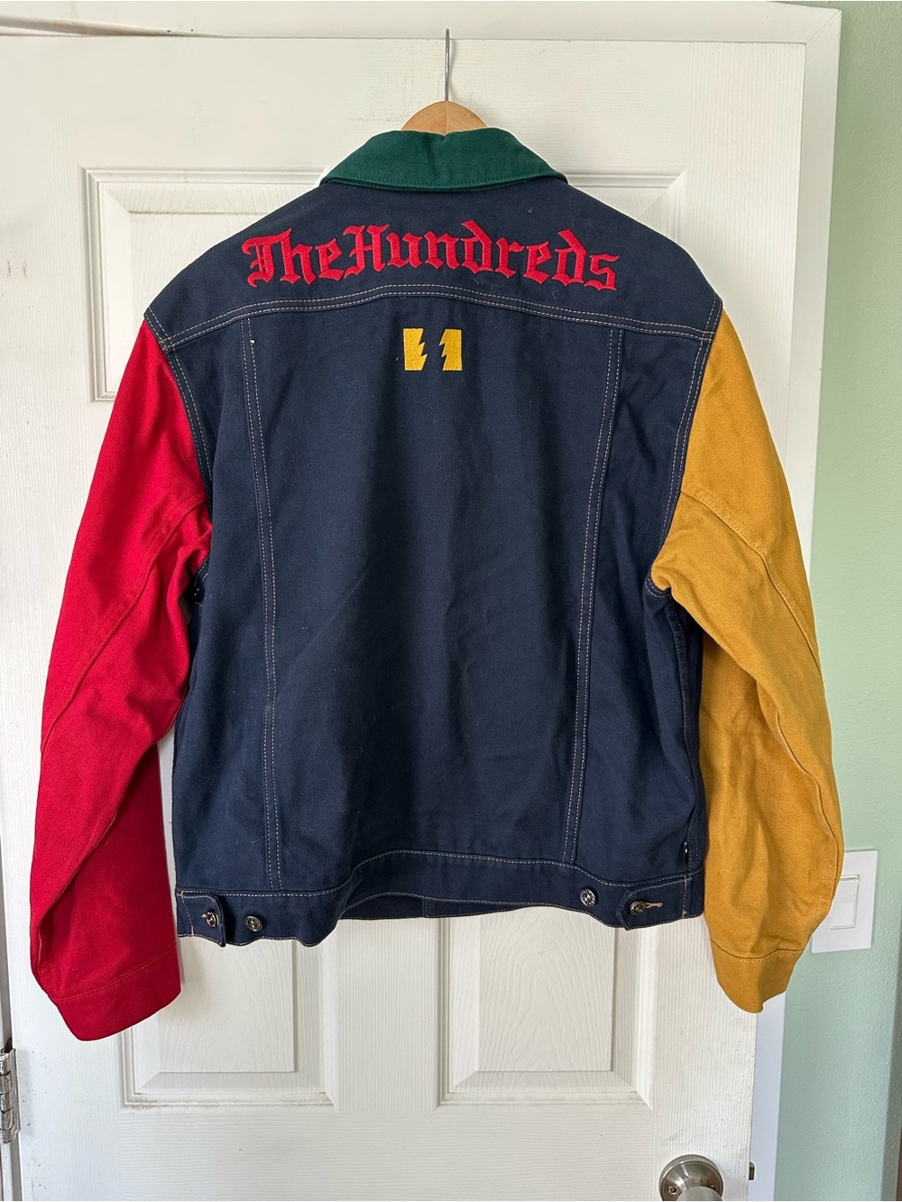 The Hundreds Men’s Colorblock Jacket in Navy, Red & Mustard
